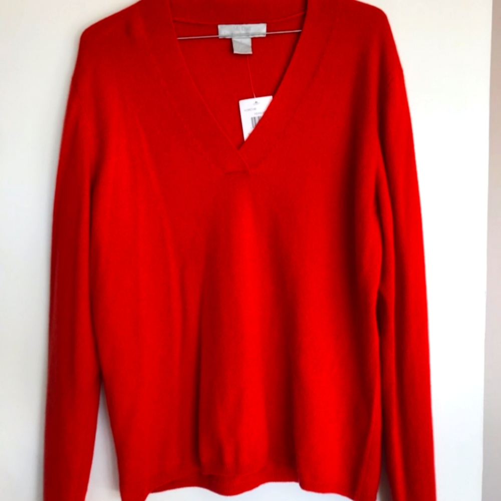 Red cashmere sweater, McDuff , size large
